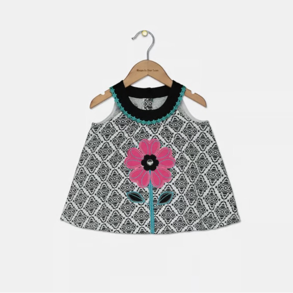 Toddler Girls Floral Appliqué Tunic